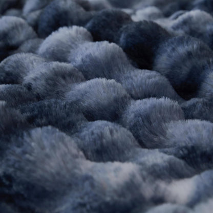 COOVA Faux Fur Throw Blanket for Couch, Cozy Soft and Fuzzy Plush Rabbit Fur Bubble Blanket for Sofa Bedroom Living Room, 50x60 Inches Tie Dye Brown