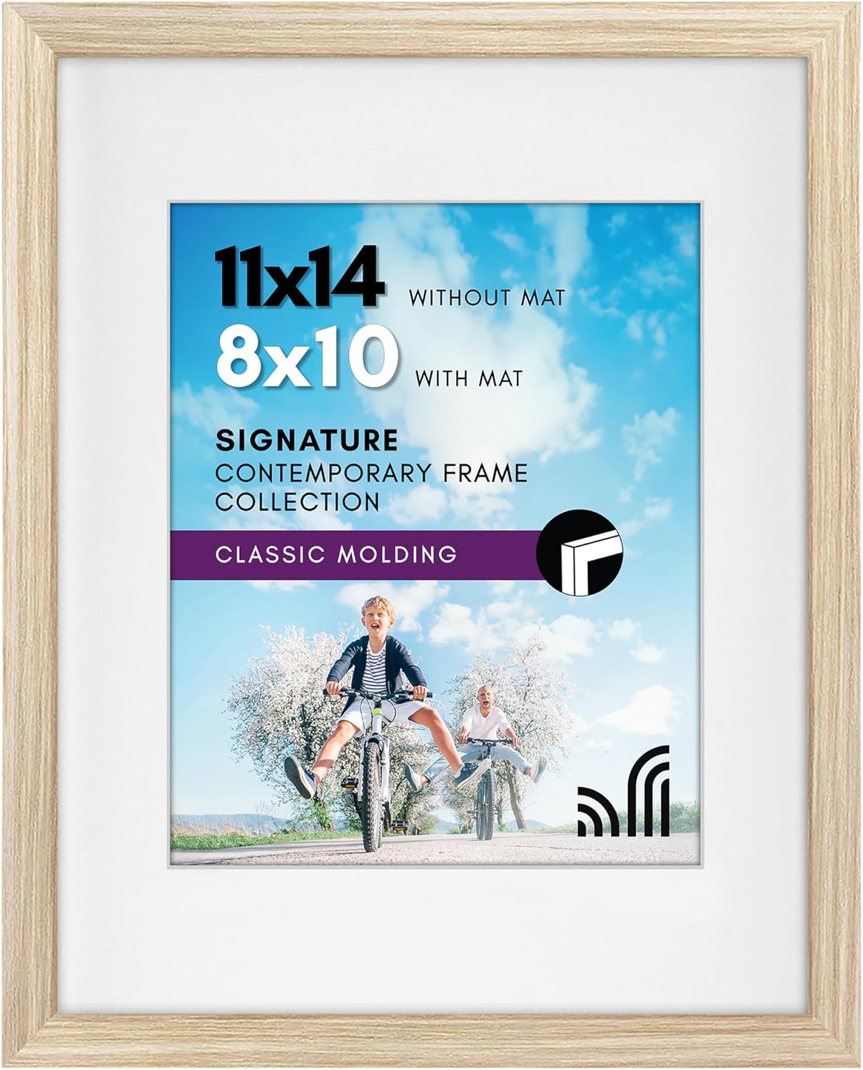 Americanflat 8x10 Picture Frame with Shatter-Resistant Glass - Use as 5x7 Frame with Mat or Display 8x10 Photo Without Mat - Signature Collection - Picture Frames for Tabletop and Wall Display - Black