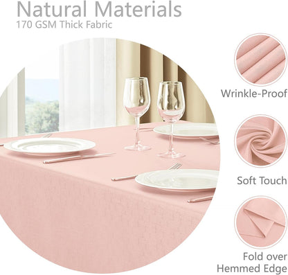 Veblandy Rectangle Tablecloth Waterproof Linen Textured Table Cloth Stain and Wrinkle Resistant Washable, Decorative Fabric Table Cover for Dining, Party and Camping (Sage Green, 52 * 70)