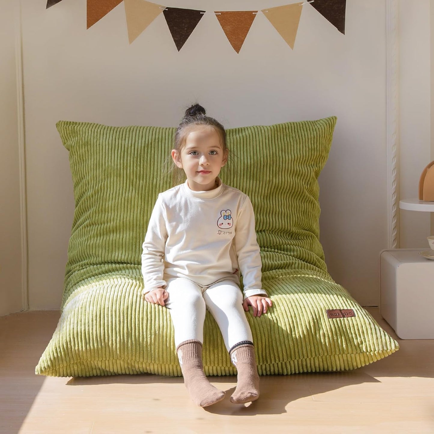MAXYOYO 3 in 1 Kids Bean Bag Chair Couch, Convertible Chair Folds from Bean Bag to Lounger, Child Floor Sofa for Gaming, Reading, Floor Mattress with High-Density Foam Filling