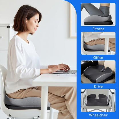 Seat Cushions for Office Chairs Wheelchair Cushion for Long Sitting Back Pain，Memory Foam Seat Car Computer Desk Chair Cushion，Coccyx Cushion for Tailbone Pain Relief Cushion Office Chair Black