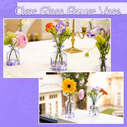 Bud Vases Set of 12, Clear Glass Bud Vase in Bulk, Small Vases for Centerpiece Mini Modern Flower Vase Transparent, Wedding Party Table Home Decor