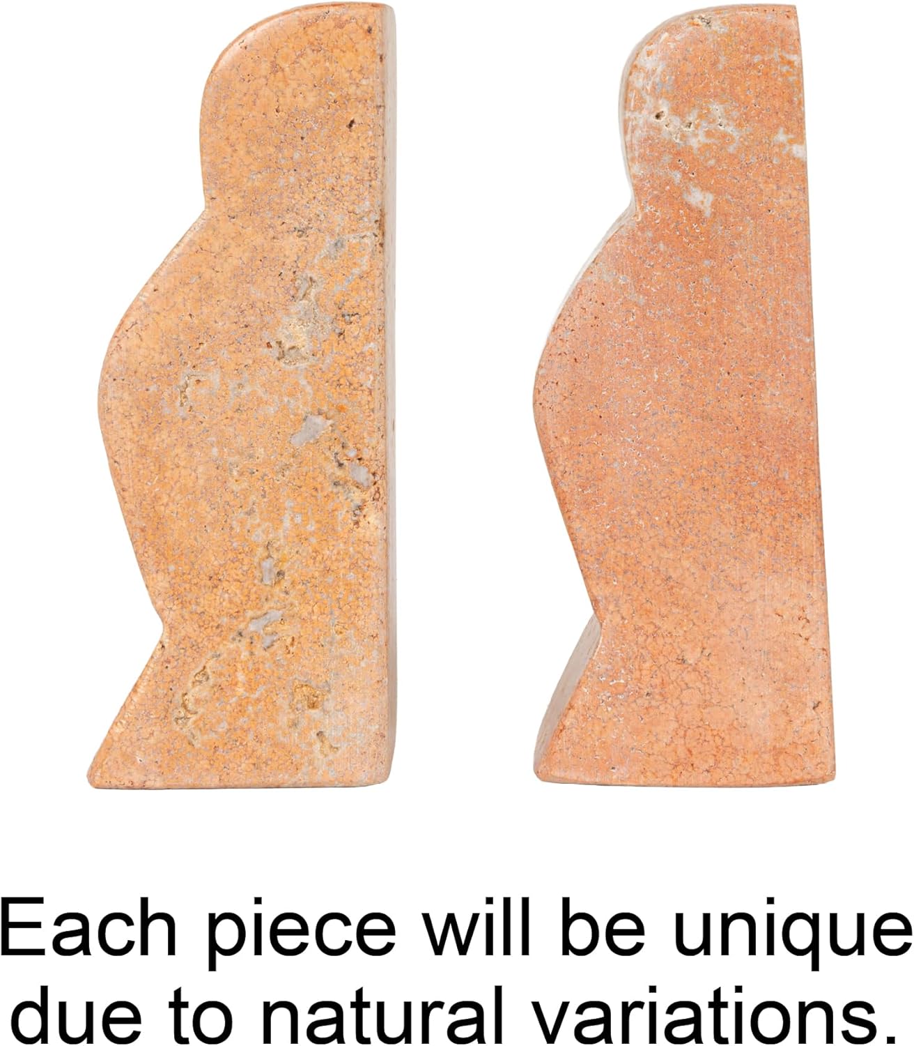 Creative Co-Op Decorative Travertine Wave Bookends, Natural, Set of 2