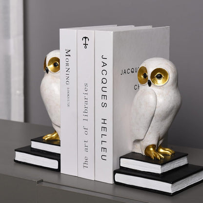 Book Ends for Shelves, Owl Decorative Bookends Bronze Bird Book Stopper Unique Kids Book Holders with Anti-Slip Base Luxurious Bookends for Kids Rooms Office Home Decor(Bronze)