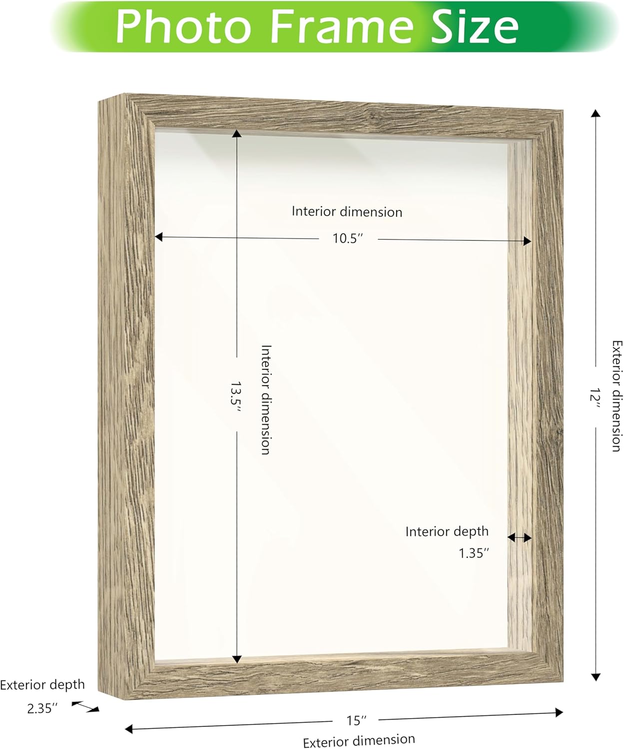 FrameWorks 11” x 14” Dark Oak Wooden Shadow Box Frame – Display Case with Soft Felt Back, Memory Box with Tempered Glass, Display Box with Elegant White Ball Push Pins, Wooden Flower Box