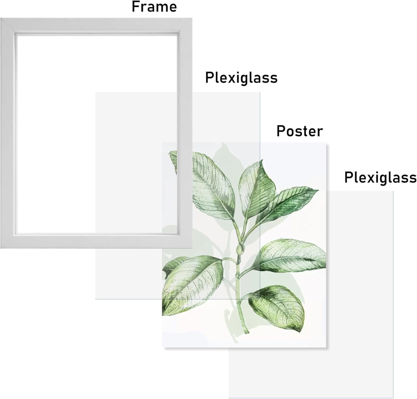 CORE ART 8x10 Floating Picture Frame,Double Plexglass Floating Frame for 5x7,4x6 Pictures,Wall or Tabletop Display,Black