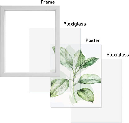 CORE ART 8x10 Floating Picture Frame,Double Plexglass Floating Frame for 5x7,4x6 Pictures,Wall or Tabletop Display,Black
