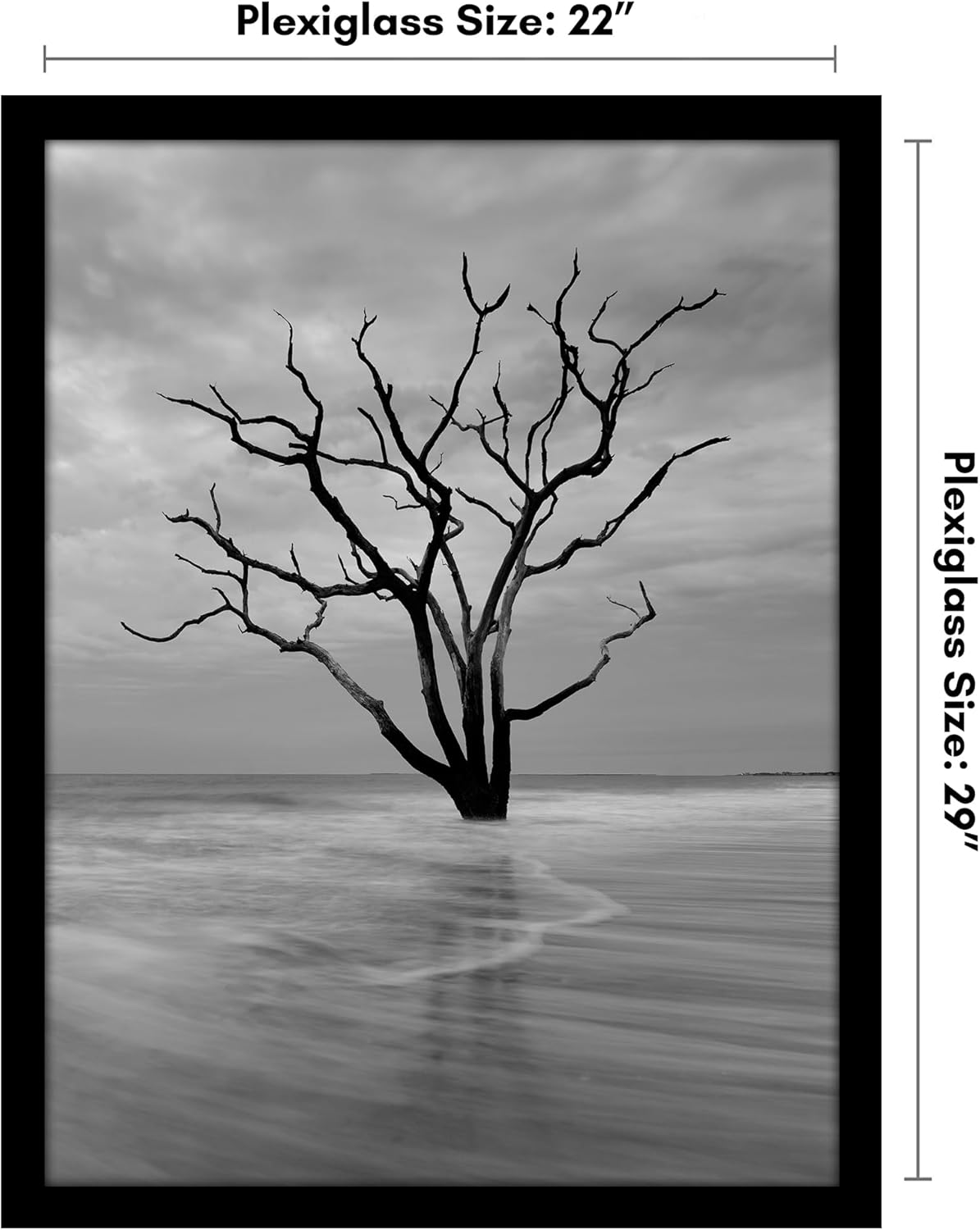 Americanflat 16x20 Picture Frame with Polished Plexiglass - Black Picture Frame - Wide Photo Frames Made of Engineered Wood for Vertical or Horizontal Wall Display - Epic Collection - Black - Colors C