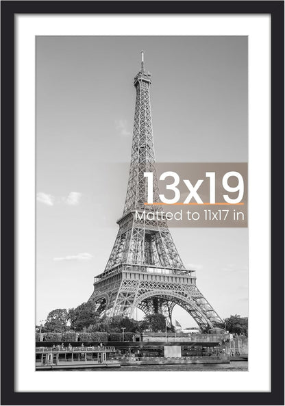 upsimples 8x10 Picture Frame, Display Pictures 5x7 with Mat or 8x10 Without Mat, Wall Hanging Photo Frame, Black, 1 Pack - Colors A