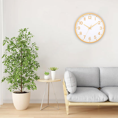 Wall Clocks Battery Operated 8 inch Modern Wall Clock,Silent Non Ticking Wall Clock for Living Room Bedroom Kitchen Office Classroom Decor (Green White)