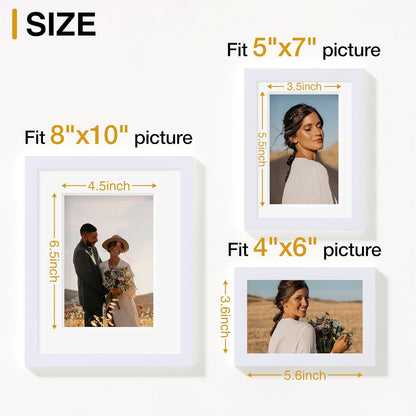 Vittanly 15 Pack Picture Frames Collage Wall Decor for Mounting or Tabletop Display, Gallery Frame Set for Family, Multi Sizes Including 3pcs 8x10, 6pcs 5x7, 6pcs 4x6, Black