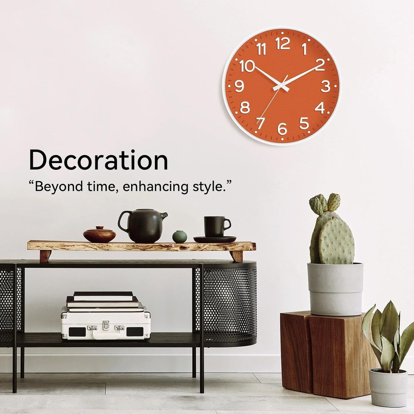 Roymnie Wall Clock Green, Silent Wall Clocks Battery Operated 8 Inch-Modern Non Ticking Analog Clock Decorative for Kitchen Office Bathroom Bedroom(Gold)
