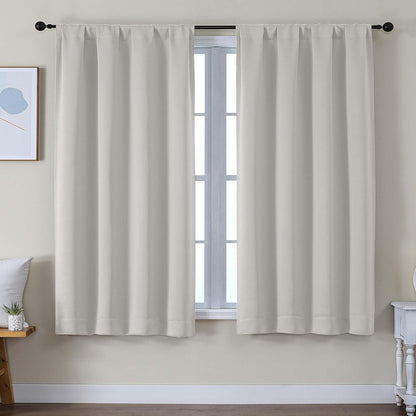 Simplebrand Ava Sage Green Blackout Curtains for Bedroom 63 Inch Length 2 Panels Set, Solid Thermal Insulated Energy Saving Rod Pocket Window Treatment Curtains Blackout Drapes, W40 x L63 Inch, Sage - Colors A
