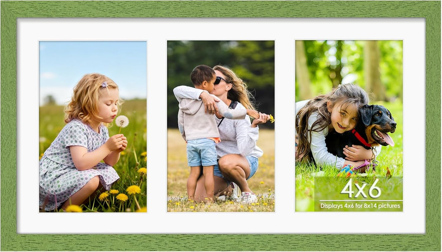 DUENPY 14x26 Collage Picture Frame 4x6 Collage Picture Frame Displays Twelve 4x6 inch Photos Available Horizontal Wall Mounting Display and Vertical Black - Colors A