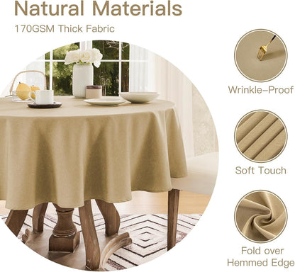 Veblandy Rectangle Tablecloth Waterproof Linen Textured Table Cloth Stain and Wrinkle Resistant Washable, Decorative Fabric Table Cover for Dining, Party and Camping (Sage Green, 52 * 70)