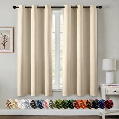MIULEE Blackout Curtains for Bedroom Living Room 2 Panels, Thermal Insulated Room Darkening Drapes Grommet Noise Reducing Light Blocking Window Treatments 63 Inches Long 40x63 Inch Black - Colors B