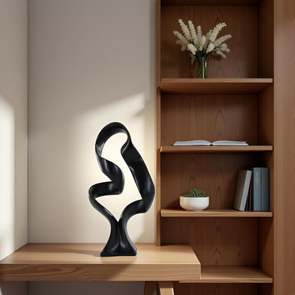 10" Modern Abstract Ribbon Decorative Sculpture, Knot Sculptures,Home Decor,Coffee Table Statues,Dining Living Room Desk Decor（White）