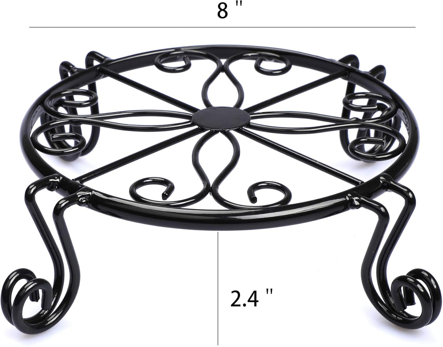 12"x3.1" Black Plant Stand for Flower Pot Heavy Duty Potted Holder Indoor Outdoor Metal Rustproof Iron Garden Container Round Supports Rack for Planter Bronze,Pumpkin Stand Outdoor