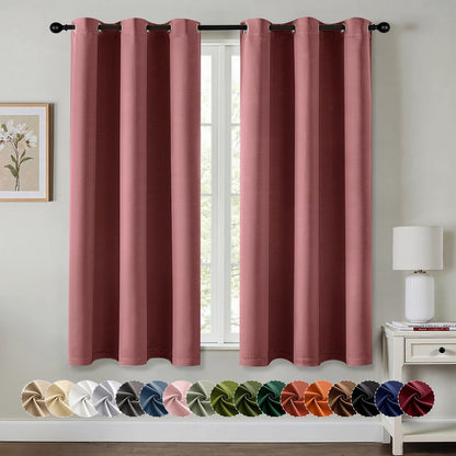 MIULEE Blackout Curtains for Bedroom Living Room 2 Panels, Thermal Insulated Room Darkening Drapes Grommet Noise Reducing Light Blocking Window Treatments 63 Inches Long 40x63 Inch Black - Colors A