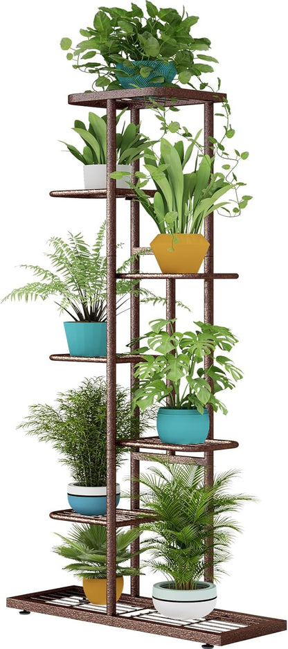 LINZINAR Plant Stand Indoor Outdoor Corner 4 Tier Metal Plant Shelf Patio Plant Rack for Garden Corner Balcony Living Room