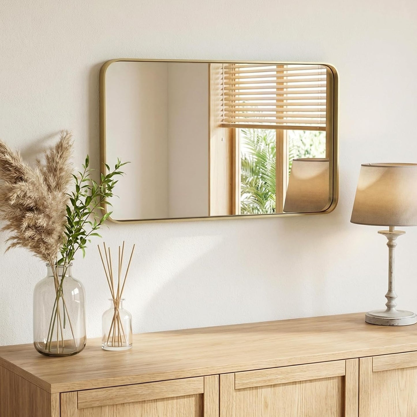 NEWBULIG Gold Round Wall Mirror 36 Inch, Bathroom Mirrors for Over Sink, Wall Decor for Bathroom, Entryway, Bedroom, Vanity