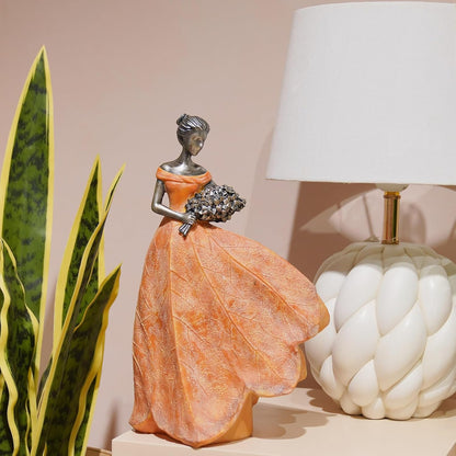 Guichifun Fairy Statue Collection Home Decoration - Leaf Angel Girls Resin Modern Table Decor for Living Room Office Sculpture Decor for Women Indoor Rustic Figurines Gift 5 x 3 x 7.5 Inch