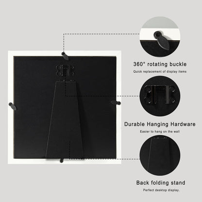 12x16 Large Shadow Box Picture Frame Display Case with Soft Linen Back, White Wooden Memory Shadow Box Frame with Tempered Glass Cover for Wall Display