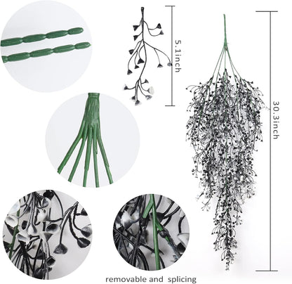 RECUTMS Fake Hanging Plants Artificial Ferns for Outdoor Hanging Faux Plants Vine Ivy Faux Fern Hanging Vines Wall Plants for Home Garden Party Wedding Decor (White 4P)
