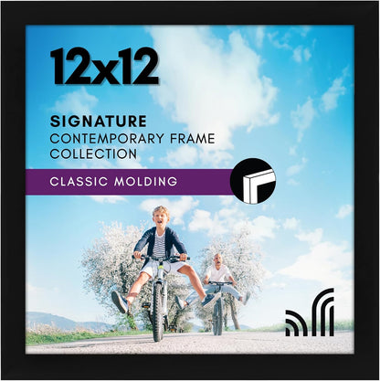 Americanflat 12x18 Poster Frame with Shatter-Resistant Glass - Signature Collection - Gallery-Style Frames Made of Engineered Wood - Photo Frame for Wall Display - Black - Colors A