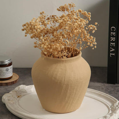 Rustic Vases for Home Decor. Ceramic Vase for Dining Table Decor. Terracotta Decorative Vase 6.1IN. ZSHLXM