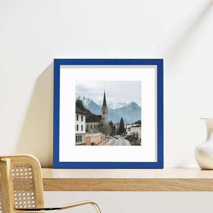 Vittanly 8x10 Picture Frames Set of 9, Shatter Resistant Plexiglass, Display 5x7 Pictures with Mat or 8x10 without Mat, Photo Frames for Wall or Tabletop, Engineered Wood, Black - Colors B