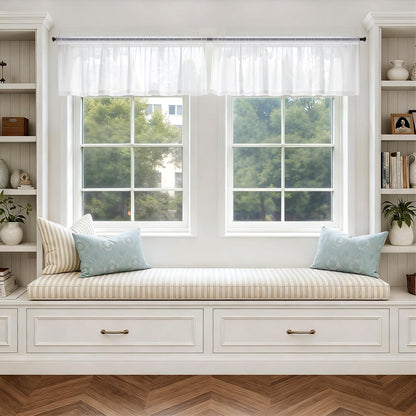 MIULEE White Sheer Curtains 84 Inches Long, 4 Panels Set, Light Filtering Rod Pocket Voile Drapes for Living Room and Bedroom, Airy Soft Fabric Window Treatments, 42 x 84 Inches