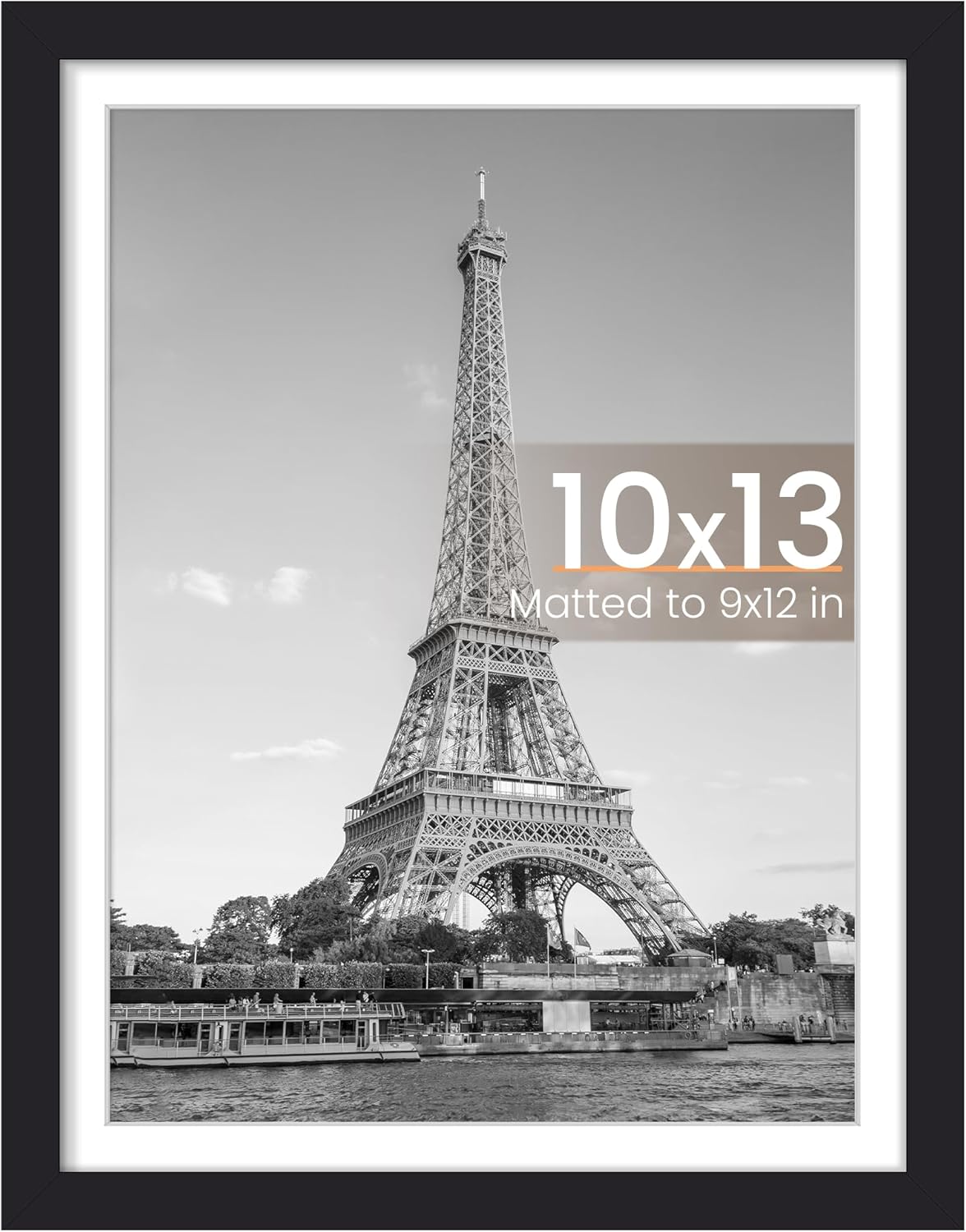 upsimples 8x10 Picture Frame, Display Pictures 5x7 with Mat or 8x10 Without Mat, Wall Hanging Photo Frame, Black, 1 Pack - Colors B