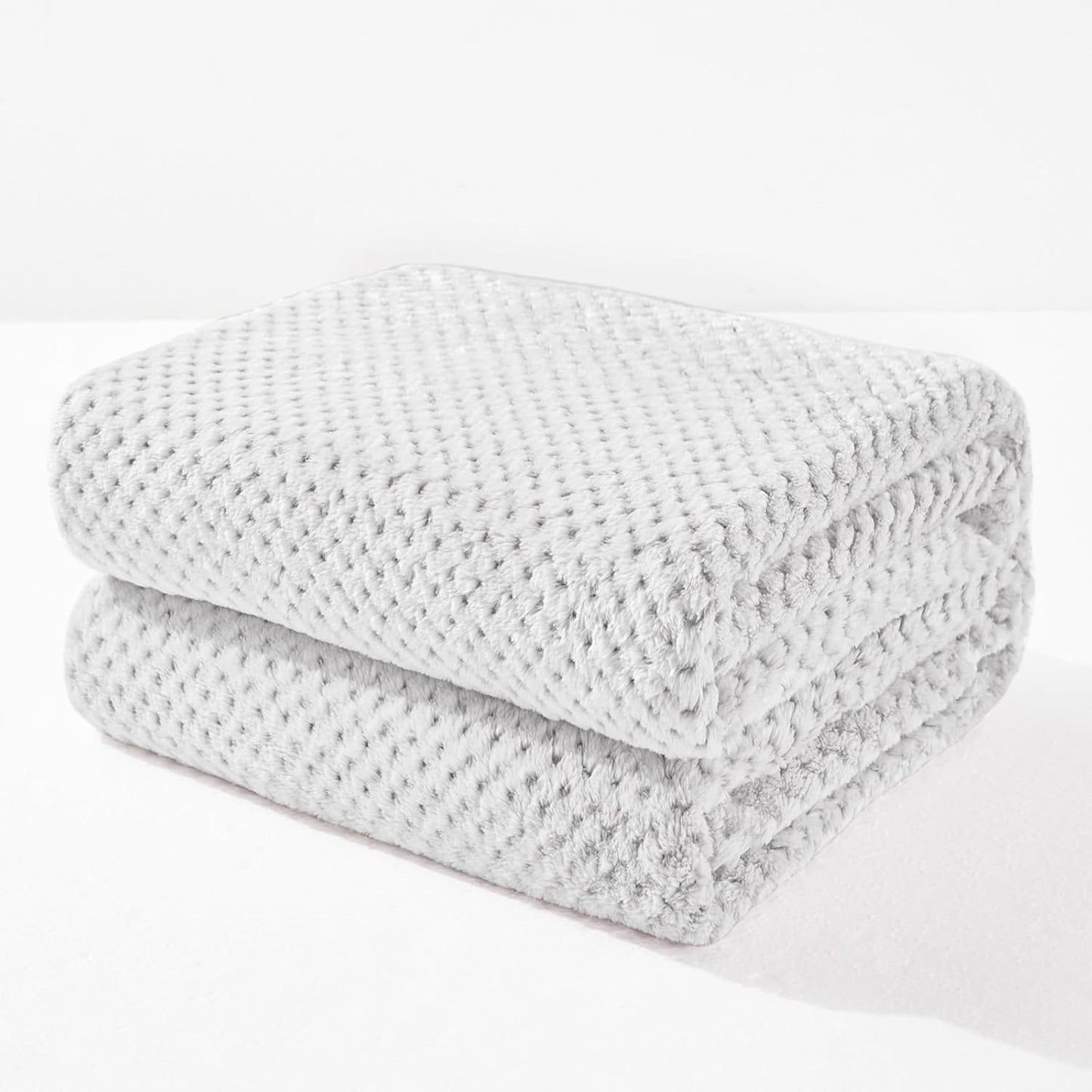 Exclusivo Mezcla Fleece Throw Blanket Extra Large, Super Soft and Warm Blankets for Couch, Sofa and Bed Waffle Textured, Cozy, Fuzzy and Lightweight (Slate Blue, 50x70 Inches)