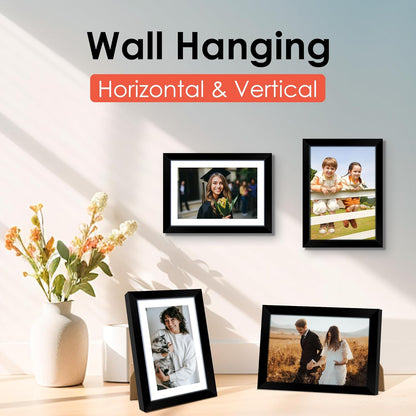 FIXSMITH 10 Pack Picture Frames Collage Wall Decor for Mounting or Tabletop Display, Gallery Wall Frame Set with Two 8x10 Black Frames, Four 5x7 Frames and Four 4x6 Frames, Multi-Pack Photo Frame Set