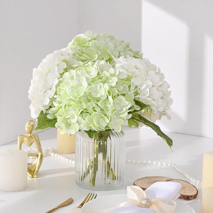 MARTINE MALL 3Pcs 21in Hydrangea Artificial Flowers, Latex Real Touch Hydrangeas Lifelike Large Hydrangea Flowers for Home Decor Party Arrangements Wedding Bouquets Centerpieces (Blue)
