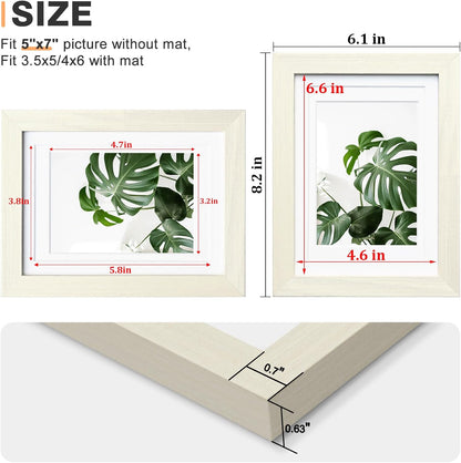 Egofine 8x10 Picture Frames Set of 4, Made of Solid Wood Covered by Plexiglass 4x6 and 5x7 with Mat or 8x10 without Mat, for Table Top Display and Wall Mounting Photo Frame Black