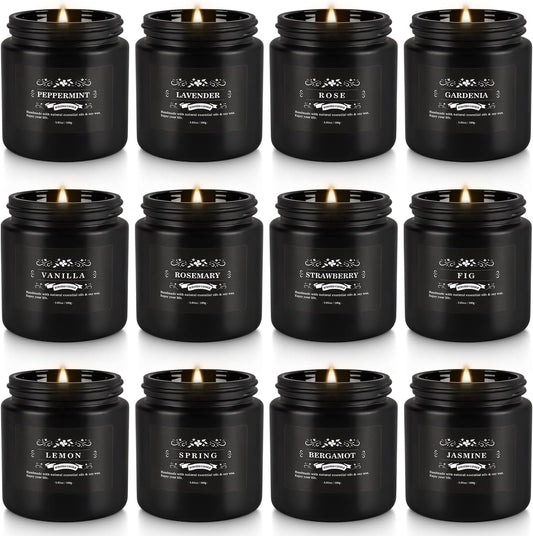 Howemon 24 Pack Scented Candles Set for Home, Relaxing Stress Relief, Aromatherapy - Natural Soy Wax and Fragrance - Gifts for Women, Mom, Best Friend, Wife, Birthday