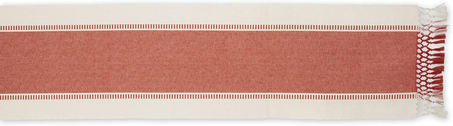 DII Dobby Stripe Woven Table Runner, 13x72-inch, French Blue