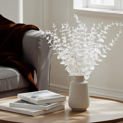 18pcs Eucalyptus Stems Greenery Stems Fake Leaves Artificial Flowers Bouquet Faux Branches Centerpiece Flores Plants for Home Party Decor Wedding Decoration