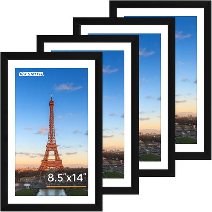 FIXSMITH 8x10 Picture Frame Set of 2, Photo Frame with HD Plexiglass, Display Pictures 5x7 with Mat or 8x10 Without Mat Multi Picture Frames Collage for Tabletop or Wall Display, Black