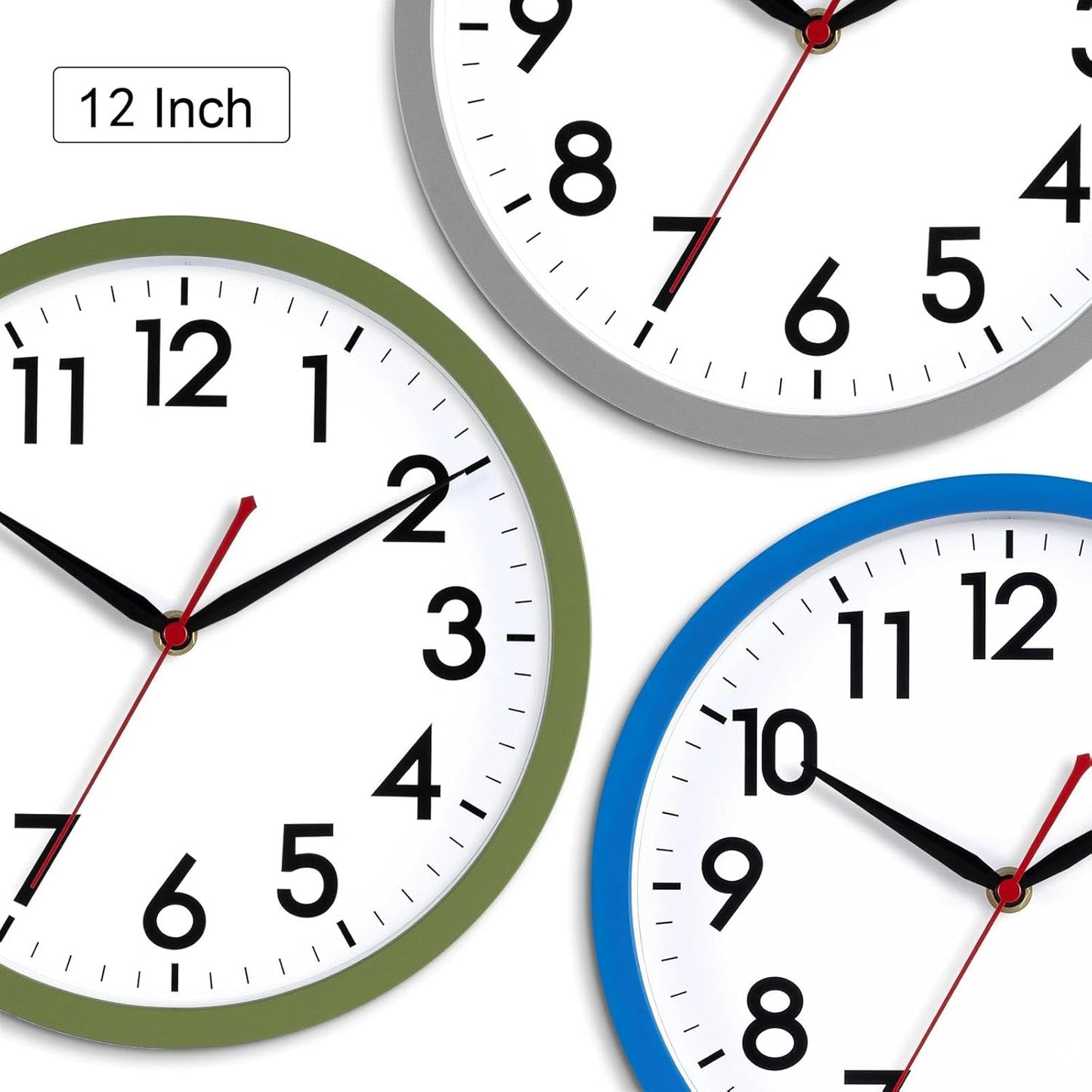 AKCISOT Wall Clock, Modern Small Wall Clocks Battery Operated 8 Inch, Silent Non-Ticking Analog Classic for Office, Home, Bathroom, Kitchen, Bedroom, School(Black)