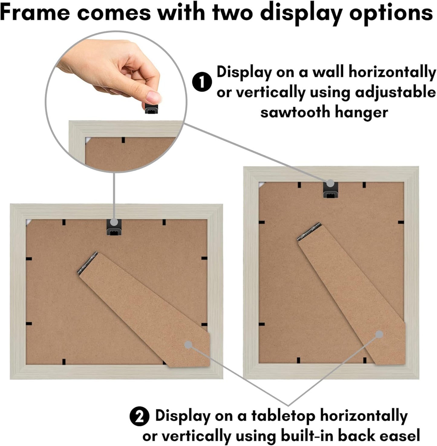 Americanflat 8x10 Picture Frame with Shatter-Resistant Glass - Use as 5x7 Frame with Mat or Display 8x10 Photo Without Mat - Signature Collection - Picture Frames for Tabletop and Wall Display - Black