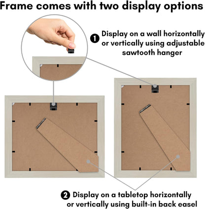 Americanflat 8x10 Picture Frame with Shatter-Resistant Glass - Use as 5x7 Frame with Mat or Display 8x10 Photo Without Mat - Signature Collection - Picture Frames for Tabletop and Wall Display - Black
