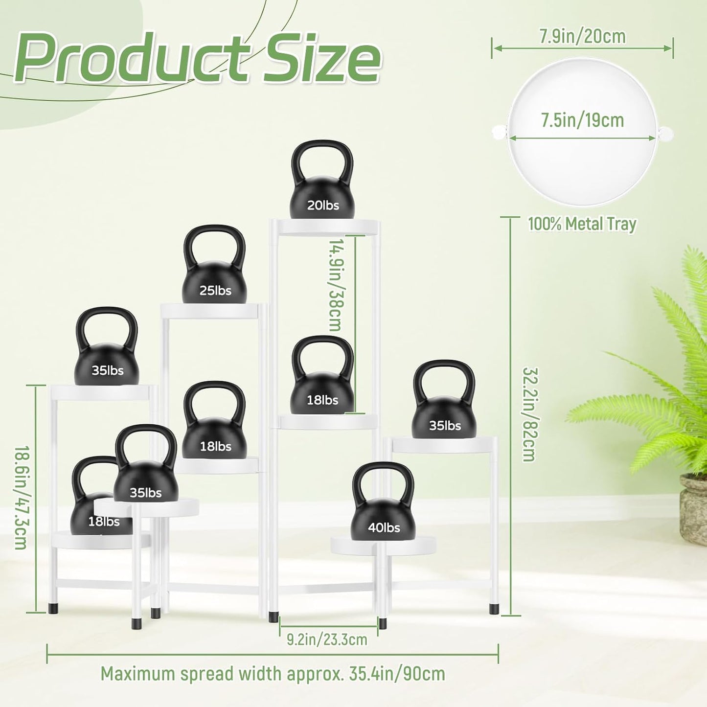 iDavosic.ly Plant Stand Indoor Outdoor, 5 Tier Corner Metal Flower Display Holder Shelf, Folding Tall Orchid Rack for Patio Balcony Porch Garden Living Room House, Black