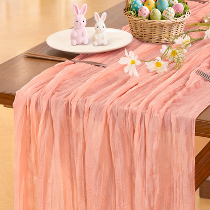 Socomi 3pcs Sage Green Cheesecloth Table Runner Summer Boho Rustic Gauze 120 inch 10FT Cheese Cloth Sheer Runner for Wedding Party Baby Shower Home Decor Holiday Decorations