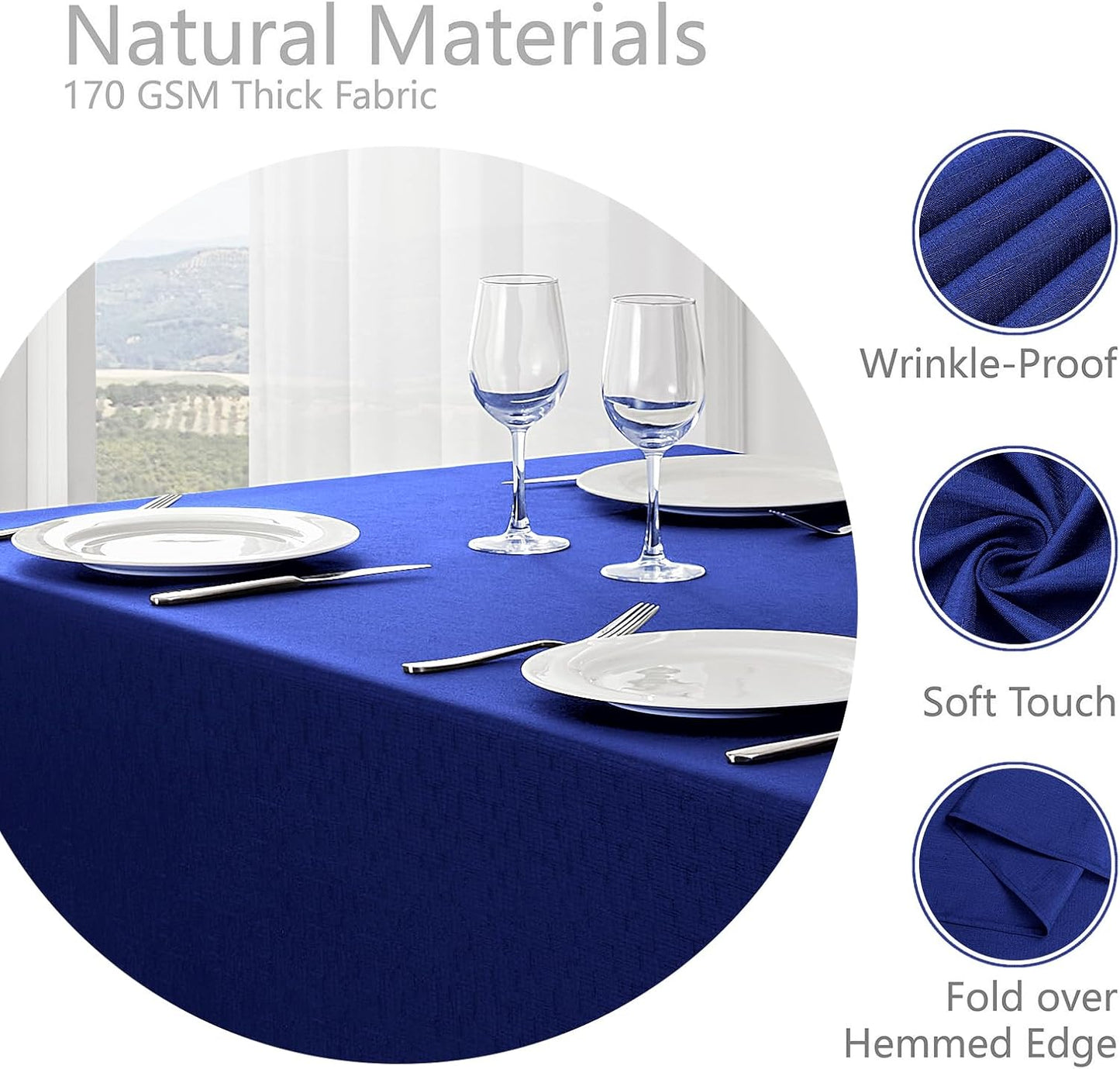 Veblandy Rectangle Tablecloth Waterproof Linen Textured Table Cloth Stain and Wrinkle Resistant Washable, Decorative Fabric Table Cover for Dining, Party and Camping (Sage Green, 52 * 70)