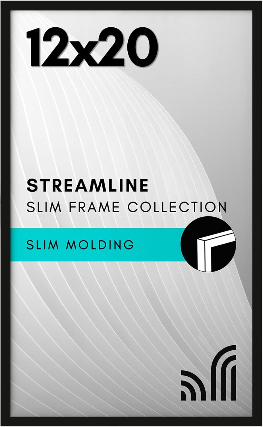 Americanflat 24x36 Poster Frame with Polished Plexiglass - Streamline Collection - Thin Border Picture Frame for Wall Display - Hanging Hardware Included - Black - Colors C