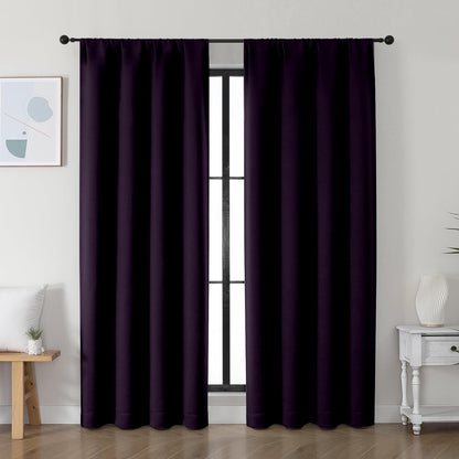 Simplebrand Ava Sage Green Blackout Curtains for Bedroom 63 Inch Length 2 Panels Set, Solid Thermal Insulated Energy Saving Rod Pocket Window Treatment Curtains Blackout Drapes, W40 x L63 Inch, Sage - Colors B