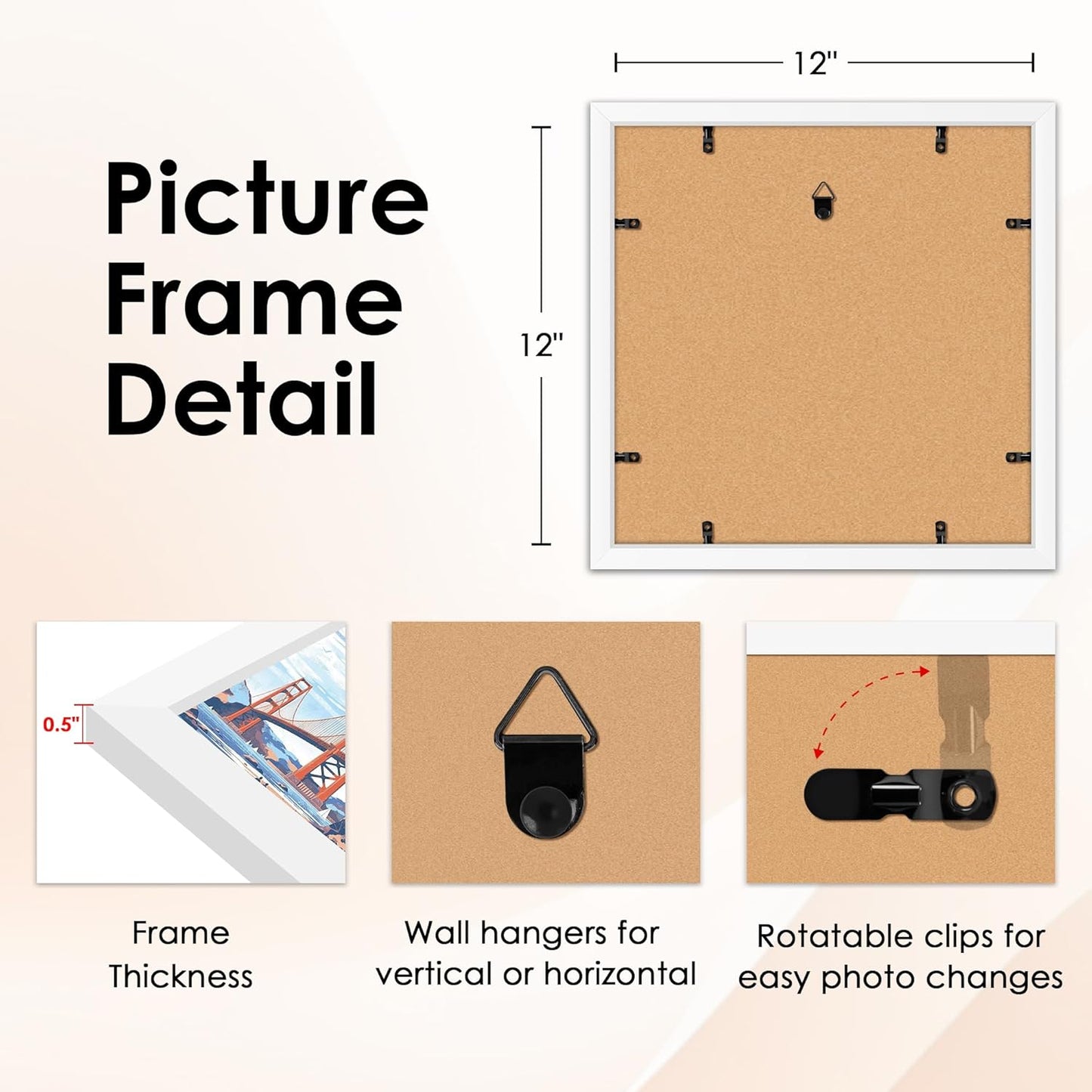 FIXSMITH 10 Pack Picture Frames Collage Wall Decor for Mounting or Tabletop Display, Gallery Wall Frame Set with Two 8x10 Black Frames, Four 5x7 Frames and Four 4x6 Frames, Multi-Pack Photo Frame Set